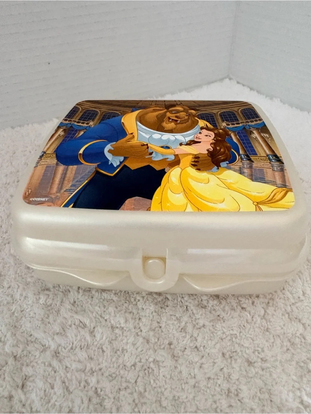 Tupperware Kids Disney Beauty & the Beast Sandwich Keeper & Snack Cup Set 1990’s